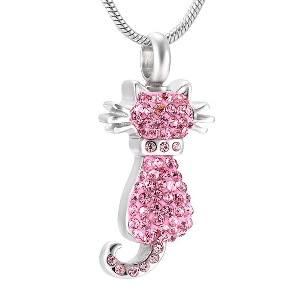ijd9921 crystal cat pendant necklace for ashes luxury pink/clear/black rhinestone pet urn cremation necklace women cremation urns, Silver
ijd9921 crystal cat pendant necklace for ashes luxury pink/clear/black rhinestone pet urn cremation necklace women cremation urns, Silver