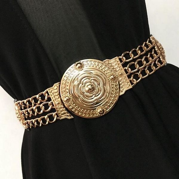 wholesale- fashion gold carved flower metal chain waist belt for women party dress decoration elastic belts wide girdle female, Black;brown
wholesale- fashion gold carved flower metal chain waist belt for women party dress decoration elastic belts wide girdle female, Black;brown