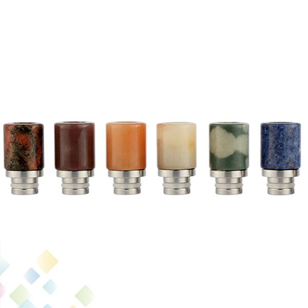 

Jade Stainless Steel Drip Tip Myanmar Jade with Stainless Steel Wide Bore Hand-polished Mouthpiece Fit 510 Atomizer DHL Free