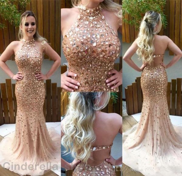 2021 halter luxury mermaid prom dresses long champagne crystal backless off shoulder court train evening party gowns prom dress, Black
2021 halter luxury mermaid prom dresses long champagne crystal backless off shoulder court train evening party gowns prom dress, Black