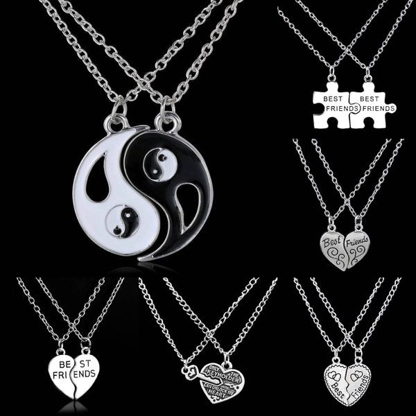 wholesale-2pcs friends key lock puzzle heart bff yin yang white black pendant necklace friendship women men necklace jewelrys collar, Silver
wholesale-2pcs friends key lock puzzle heart bff yin yang white black pendant necklace friendship women men necklace jewelrys collar, Silver