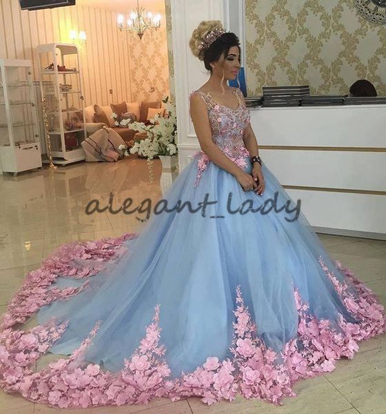 baby blue 3d floral masquerade ball gowns cathedral train handmade flower debutante quinceanera dresses sweety girls 15 years dress, Blue;red
baby blue 3d floral masquerade ball gowns cathedral train handmade flower debutante quinceanera dresses sweety girls 15 years dress, Blue;red