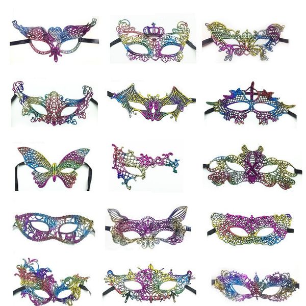 

new colorful lace eye patch masquerade mask for halloween cosplay party unshaped festival masks ia675