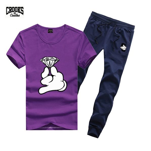 m256 men's crooks and castles tracksuits t shirts + long pants skateboard solid hip hop letter leisure suit, Gray
m256 men's crooks and castles tracksuits t shirts + long pants skateboard solid hip hop letter leisure suit, Gray