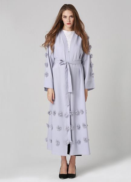 2018 new arrival sweet women long sleeve fashion cardigan muslim luxury abaya dress with belt -l, Red 
2018 new arrival sweet women long sleeve fashion cardigan muslim luxury abaya dress with belt -l, Red