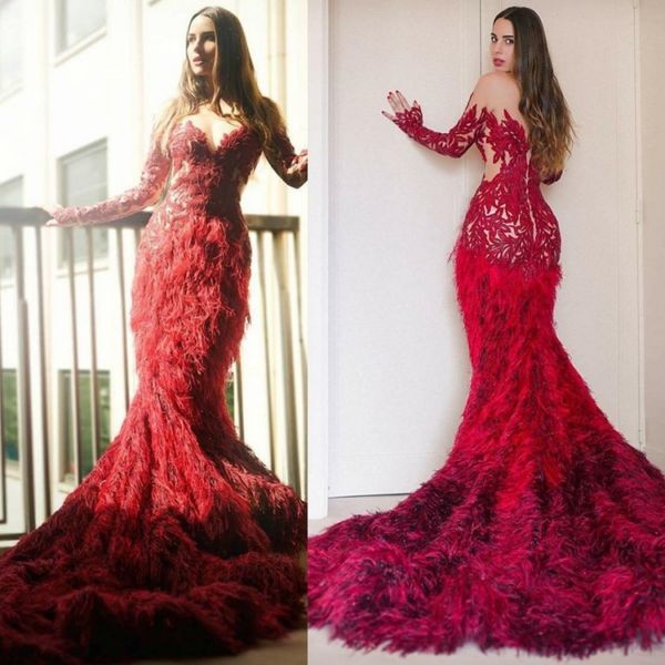 luxury red prom dresses with long sleeve 2019 feather evening gowns mermaid v neck backless vestidos festa, Black
luxury red prom dresses with long sleeve 2019 feather evening gowns mermaid v neck backless vestidos festa, Black