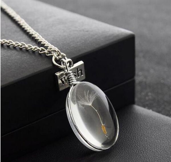 foreign trade selling jewelry creative diy craft elliptical dandelion glass tiles wish pendant necklace, Silver
foreign trade selling jewelry creative diy craft elliptical dandelion glass tiles wish pendant necklace, Silver