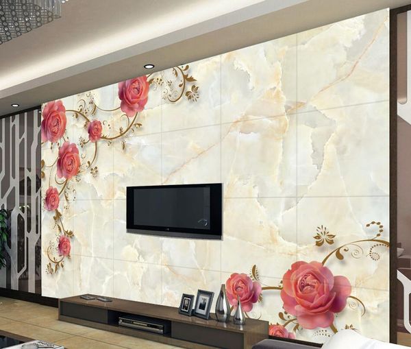 marble rose trees tv wall background mural 3d wallpaper 3d wall papers for tv backdrop