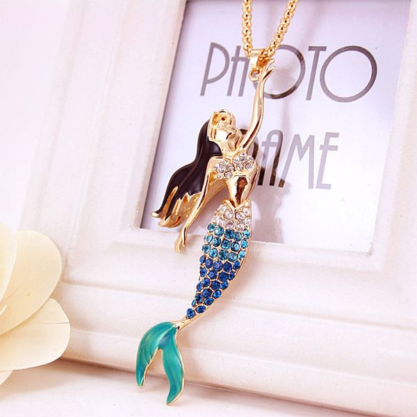 wholesale-enamel crystal mermaid rhinestone fashion bohemian long chain necklaces pendants for women gold plated x600, Silver
wholesale-enamel crystal mermaid rhinestone fashion bohemian long chain necklaces pendants for women gold plated x600, Silver