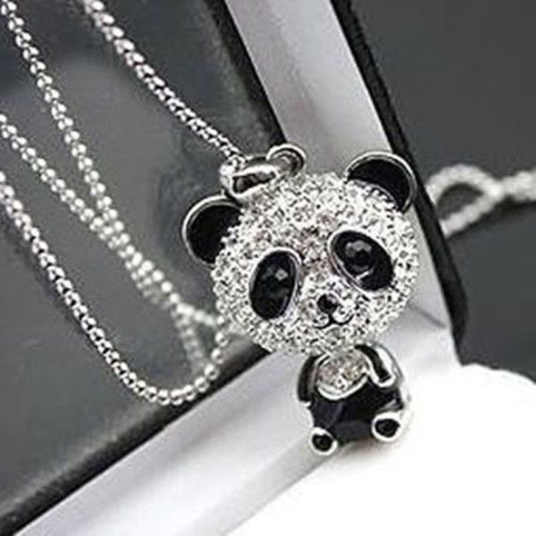 wholesale- classical women's rhinestone moving head panda pendant sweater chain necklace, Silver
wholesale- classical women's rhinestone moving head panda pendant sweater chain necklace, Silver