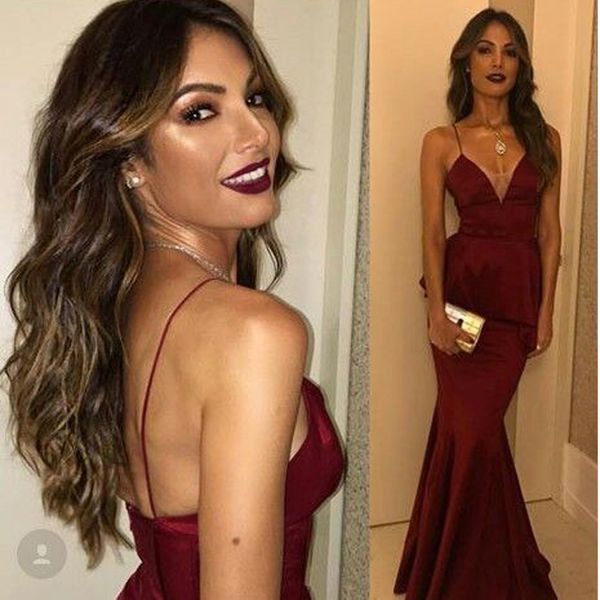 new spaghetti straps prom dress v-neck stain party dress backless long evening gown dresses party eveyning, Black
new spaghetti straps prom dress v-neck stain party dress backless long evening gown dresses party eveyning, Black