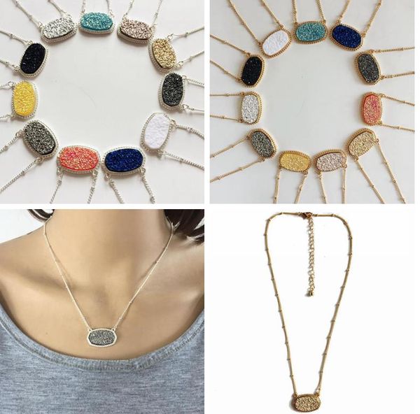 brand druzy drusy natural stone necklace silver gold plated oval hexagon geometry stone pendant necklaces gift for women 11 colors
brand druzy drusy natural stone necklace silver gold plated oval hexagon geometry stone pendant necklaces gift for women 11 colors