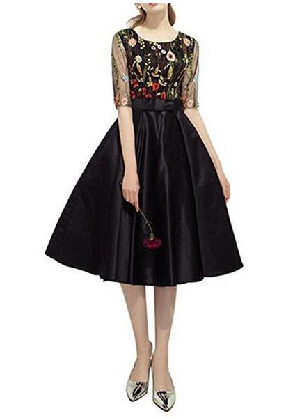 new selling scoop short cocktail dress a line half sleeve colorful sash knee length formal evening party gowns black printed petal power
new selling scoop short cocktail dress a line half sleeve colorful sash knee length formal evening party gowns black printed petal power