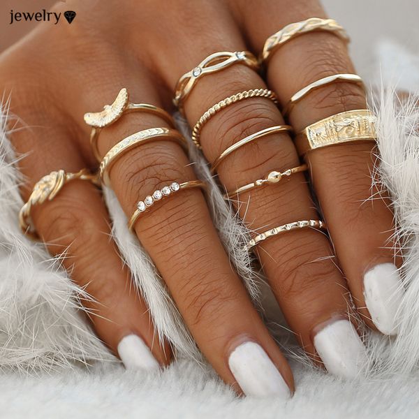12 pc/set charm gold color midi finger ring set for women vintage boho knuckle party rings punk jewelry gift for girl, Silver
12 pc/set charm gold color midi finger ring set for women vintage boho knuckle party rings punk jewelry gift for girl, Silver