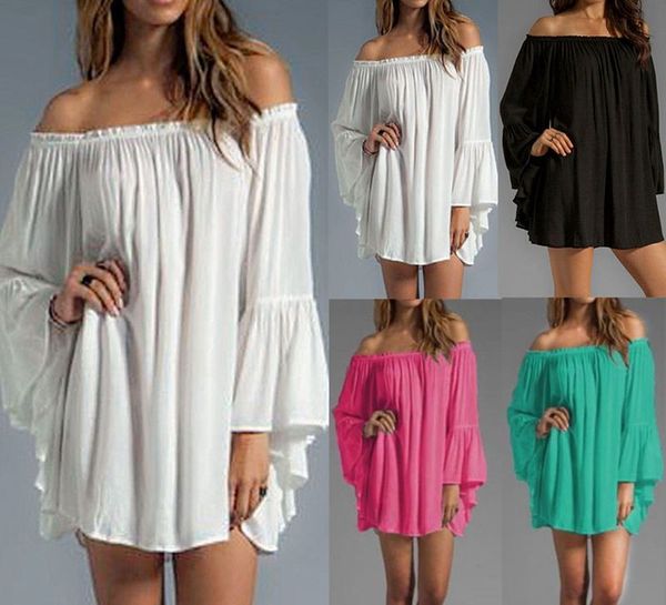2017 women casual loose summer dress slash neck off shoulder flare sleeve femininas vestidos plus size dresses s-3xl, Black;gray
2017 women casual loose summer dress slash neck off shoulder flare sleeve femininas vestidos plus size dresses s-3xl, Black;gray