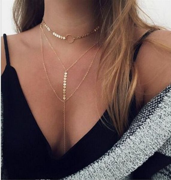 gorgeous multi-layer chokers necklaces silver /gold tone circle sequins necklaces womens fashion chokers necklaces, Golden;silver
gorgeous multi-layer chokers necklaces silver /gold tone circle sequins necklaces womens fashion chokers necklaces, Golden;silver