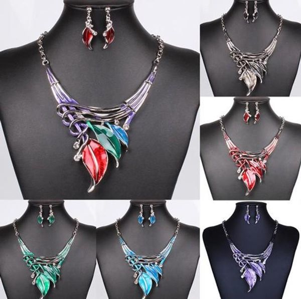 elegant womens necklaces earrings set enamel 3 color leaves chokers necklaces party statement necklaces earrings party gifts, Golden;silver
elegant womens necklaces earrings set enamel 3 color leaves chokers necklaces party statement necklaces earrings party gifts, Golden;silver