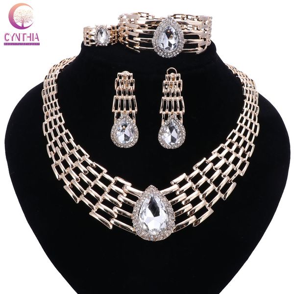 women italy dubai crystal gold plated jewelry sets necklace earrings ring wedding party bridal accessories costume jewelry sets, Black
women italy dubai crystal gold plated jewelry sets necklace earrings ring wedding party bridal accessories costume jewelry sets, Black