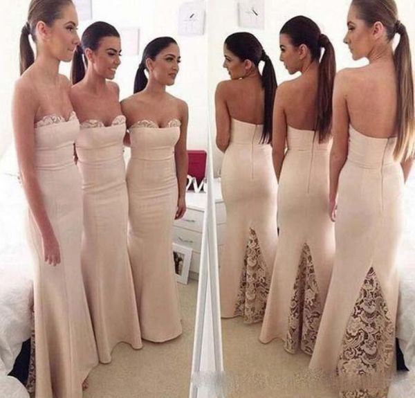 2017 mermaid style lace ivory bridesmaid dresses sweetheart wedding guest gowns open back trumpet satin long bridesmaids dress for girl, White;pink
2017 mermaid style lace ivory bridesmaid dresses sweetheart wedding guest gowns open back trumpet satin long bridesmaids dress for girl, White;pink
