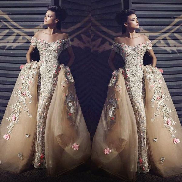 latest said mhamad prom dresses with floral appliquescharming off shoulder short sleeves party dresses charming tulle mermaid evening dress, Black
latest said mhamad prom dresses with floral appliquescharming off shoulder short sleeves party dresses charming tulle mermaid evening dress, Black