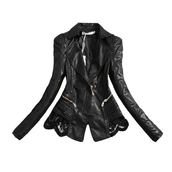 new lady autumn fashion jacket lace patchwork slim women jacket pu leather v-neck short outwear coat, Black;brown
new lady autumn fashion jacket lace patchwork slim women jacket pu leather v-neck short outwear coat, Black;brown