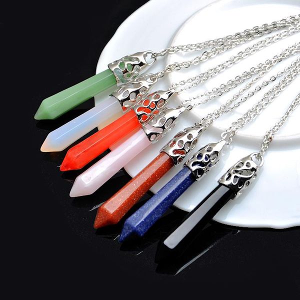 wholesale-natural rose quartz gems stones hexagonal necklace for women artilady multi color pendant necklaces men jewerly maxi collares, Silver
wholesale-natural rose quartz gems stones hexagonal necklace for women artilady multi color pendant necklaces men jewerly maxi collares, Silver