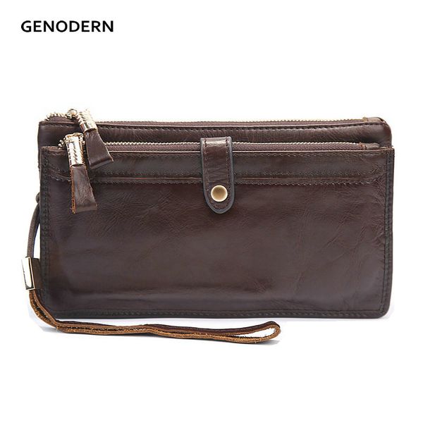 wholesale- genodern fashion men's clutch bags genuine leather men wallets business men handbags male purse double zipper wallets, Red;black
wholesale- genodern fashion men's clutch bags genuine leather men wallets business men handbags male purse double zipper wallets, Red;black