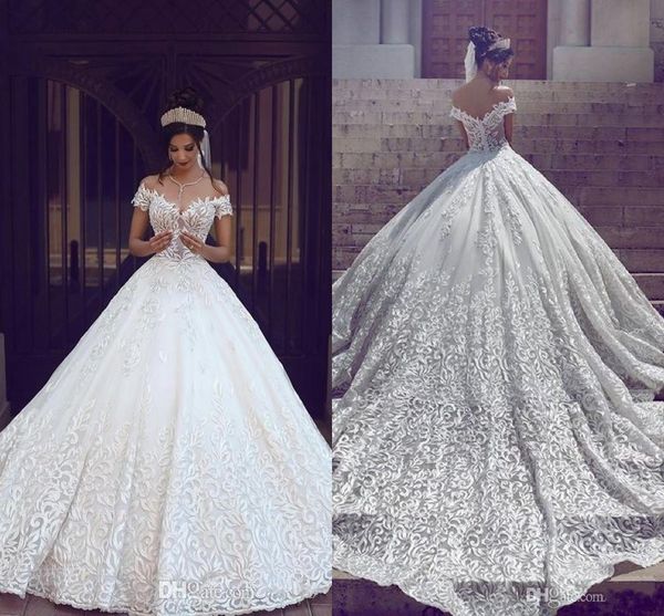 vintage ball gown wedding dresses off the shoulder short sleeves applique sweep train a line wedding bridal gowns custom made, White
vintage ball gown wedding dresses off the shoulder short sleeves applique sweep train a line wedding bridal gowns custom made, White