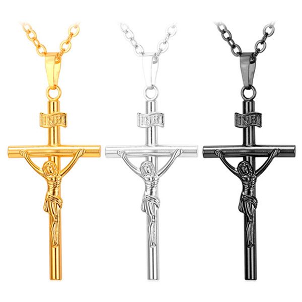 18k gold plated crucifix cross necklace pendant platinum plated jesus piece jewelry necklaces for women or men, Silver
18k gold plated crucifix cross necklace pendant platinum plated jesus piece jewelry necklaces for women or men, Silver