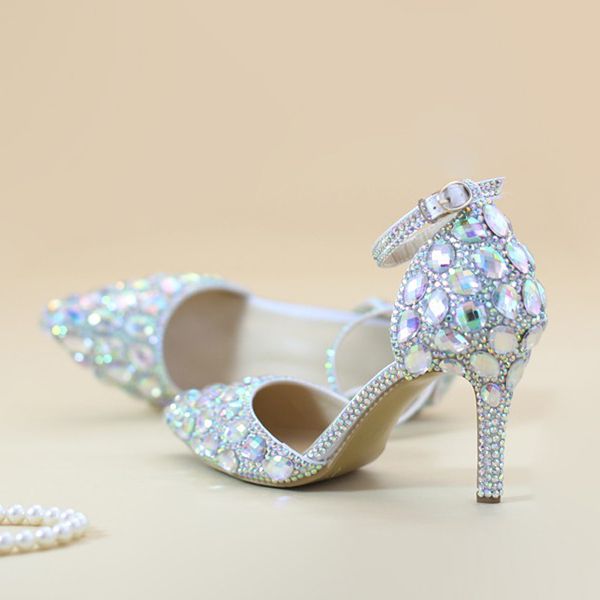 Pointed Toe Rhinestone Shoes Summer Sandals Ankle Straps Lady Kitten Heel Shoes AB Crystal Wedding Party Shoes Banquet Pumps
Pointed Toe Rhinestone Shoes Summer Sandals Ankle Straps Lady Kitten Heel Shoes AB Crystal Wedding Party Shoes Banquet Pumps