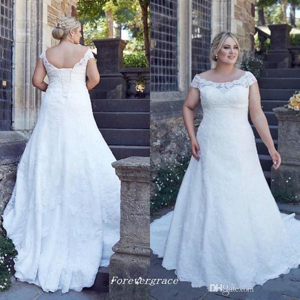 vintage a-line wedding dress cap sleeves lace appliques corset back bridal gown custom made plus size, White
vintage a-line wedding dress cap sleeves lace appliques corset back bridal gown custom made plus size, White