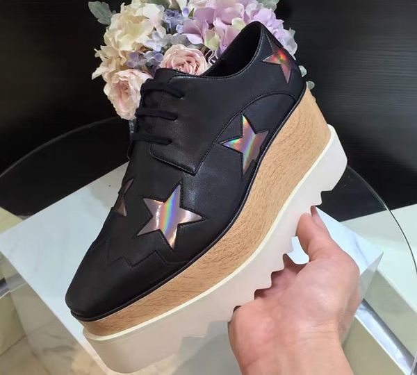 thick soled platform shoes leather stella stars britt shoes elyse brushed star shoes platform derbys wedge lace-up 33-41, Black
thick soled platform shoes leather stella stars britt shoes elyse brushed star shoes platform derbys wedge lace-up 33-41, Black