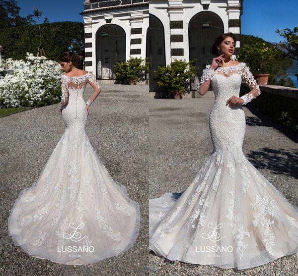 long sleeves lace mermaid wedding dresses 2018 vestidos de novia bateau custom made bridal gowns sweep train, White
long sleeves lace mermaid wedding dresses 2018 vestidos de novia bateau custom made bridal gowns sweep train, White