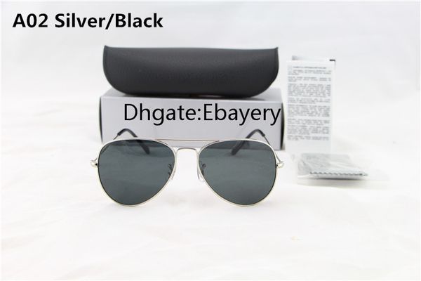 10pcs excellent quaity brand designer classic pilot sunglasses mens women's sun glasses eyewear silve black 58mm glass lenses with box, White;black
10pcs excellent quaity brand designer classic pilot sunglasses mens women's sun glasses eyewear silve black 58mm glass lenses with box, White;black