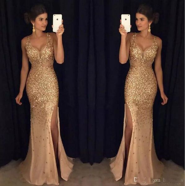 luxury 2021 crystal beaded prom dresses long mermaid style side split deep v-neck imported party dress formal evening gowns, Black
luxury 2021 crystal beaded prom dresses long mermaid style side split deep v-neck imported party dress formal evening gowns, Black