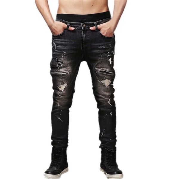 wholesale- men ripped biker jeans cotton black slim fit motorcycle jeans men vintage distressed jeans pants
wholesale- men ripped biker jeans cotton black slim fit motorcycle jeans men vintage distressed jeans pants