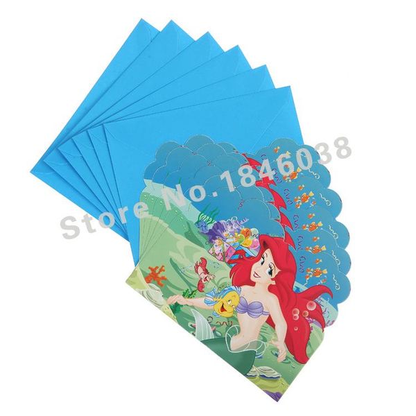 wholesale- 6pcs envelop shape mermaid heme party invitation card kids baby birthday/festival party card decoration supplies
wholesale- 6pcs envelop shape mermaid heme party invitation card kids baby birthday/festival party card decoration supplies