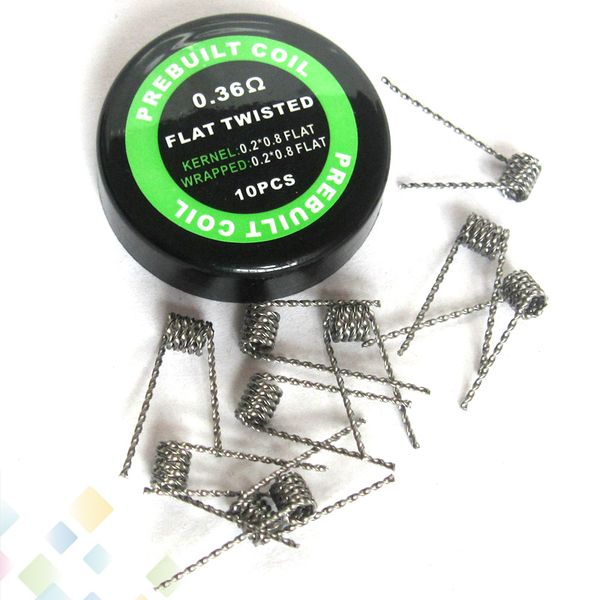 Flat Twisted Coil Premade Heating Wires Resistance 0.36ohm 0.2*0.8*2 Resistance Fit Atomizer E Cigarette Sold by PC DHL Free
Flat Twisted Coil Premade Heating Wires Resistance 0.36ohm 0.2*0.8*2 Resistance Fit Atomizer E Cigarette Sold by PC DHL Free