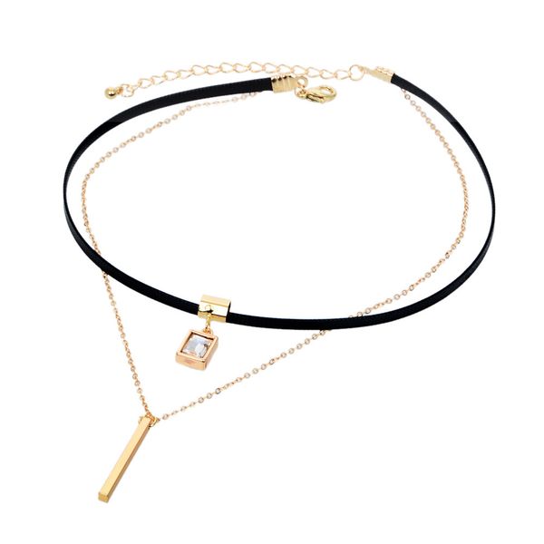 women chokers harajuku fashion pendant necklaces double leather cord chain short clavicle necklace alloy crystal jewelry 2017 new, Golden;silver
women chokers harajuku fashion pendant necklaces double leather cord chain short clavicle necklace alloy crystal jewelry 2017 new, Golden;silver