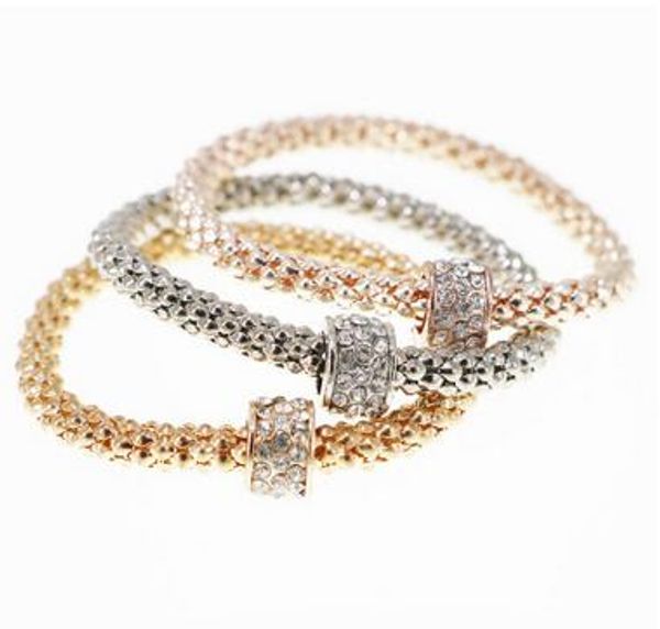 2017 explosion-proof alloy bracelet diamond-studded beads corn chain bracelet plating three-color one set, Golden;silver
2017 explosion-proof alloy bracelet diamond-studded beads corn chain bracelet plating three-color one set, Golden;silver