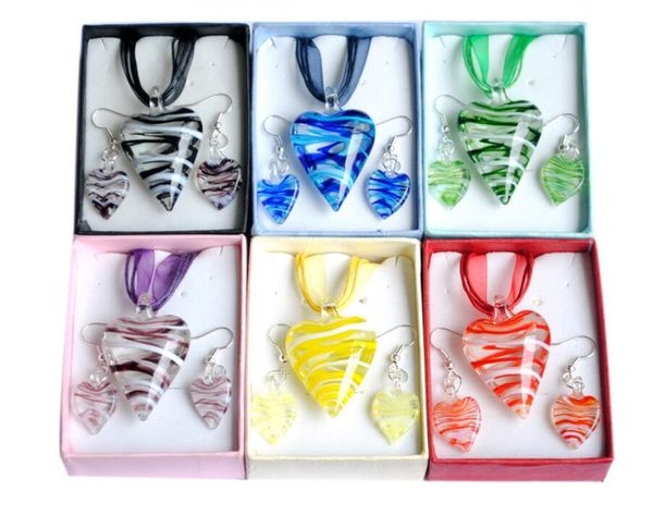12sets heart streamer glitter murano lampwork blown venetian glass necklaces pendants and earrings jewelry sets handmade jewelry 2017, Silver
12sets heart streamer glitter murano lampwork blown venetian glass necklaces pendants and earrings jewelry sets handmade jewelry 2017, Silver