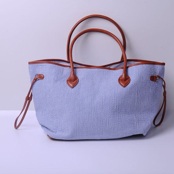 wholesale blanks seersucker cotton neverful tote bag large capacity handbag with pu handle dom103430
wholesale blanks seersucker cotton neverful tote bag large capacity handbag with pu handle dom103430