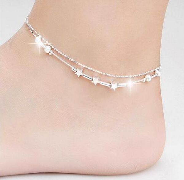 star ankle bracelets beach jewelry 2017 new 925 sterling silver double layers anklets jewelry for women boot foot jewelry ing, Red;blue
star ankle bracelets beach jewelry 2017 new 925 sterling silver double layers anklets jewelry for women boot foot jewelry ing, Red;blue