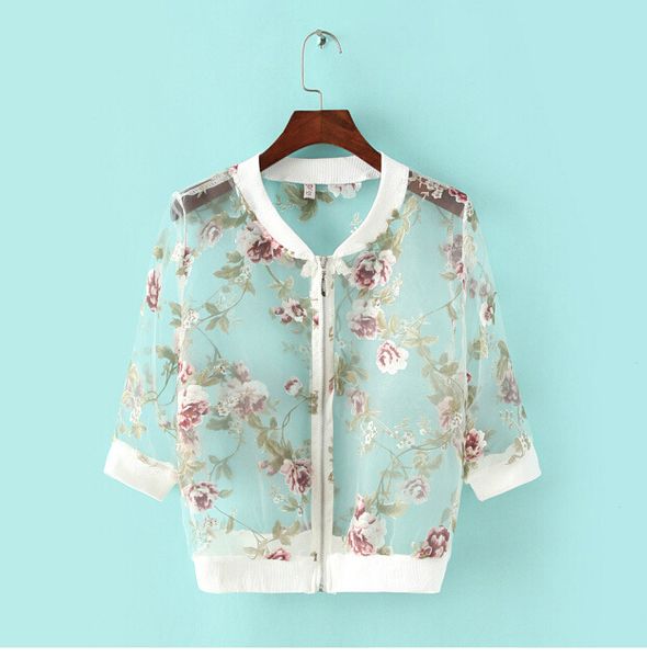 wholesale- 2015 summer women's fashion organza jacket foral embroidery short female's jacket three quarter zipper, Black;brown
wholesale- 2015 summer women's fashion organza jacket foral embroidery short female's jacket three quarter zipper, Black;brown
