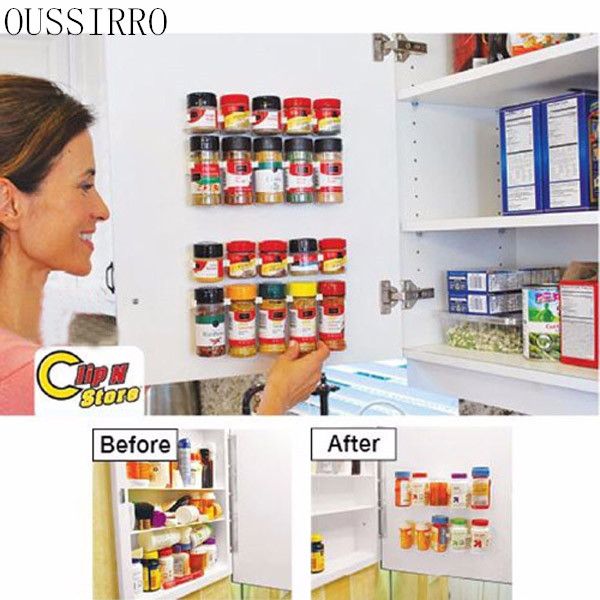 wholesale- new 2017 oussirro clip n store kitchen bottle spice organizer rack cabinet door spice clips 20-clip set
wholesale- new 2017 oussirro clip n store kitchen bottle spice organizer rack cabinet door spice clips 20-clip set