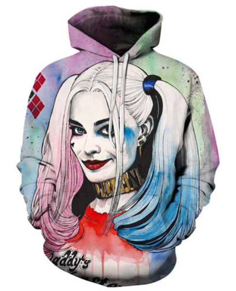 Новые модные женские / мужские 3D-принты Harley Quinn Pullover Hoodies / с капюшоном Толстовки Q01
Новые модные женские / мужские 3D-принты Harley Quinn Pullover Hoodies / с капюшоном Толстовки Q01