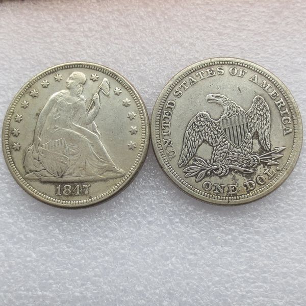 Hot Selling 1847 Seated Liberty Silver Dollars One Dollar Cheap Factory Price nice home Accessories Silver Coins
Hot Selling 1847 Seated Liberty Silver Dollars One Dollar Cheap Factory Price nice home Accessories Silver Coins