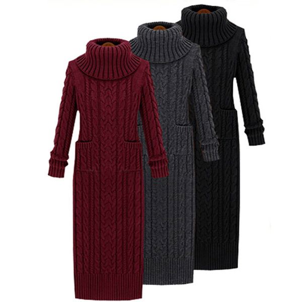wholesale- 2016 winter thicken woman long sweater dress solid color turtleneck slim pullovers elastic bodycon basic knitted sweater ss701, White;black
wholesale- 2016 winter thicken woman long sweater dress solid color turtleneck slim pullovers elastic bodycon basic knitted sweater ss701, White;black