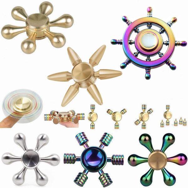 Colorful Fidget Spinner Rainbow Hand Brass Ceramic Hybrid Bearing Edc Desk Toy Game For Autism And Adhd Focus Anxiety Relief Stress Toys