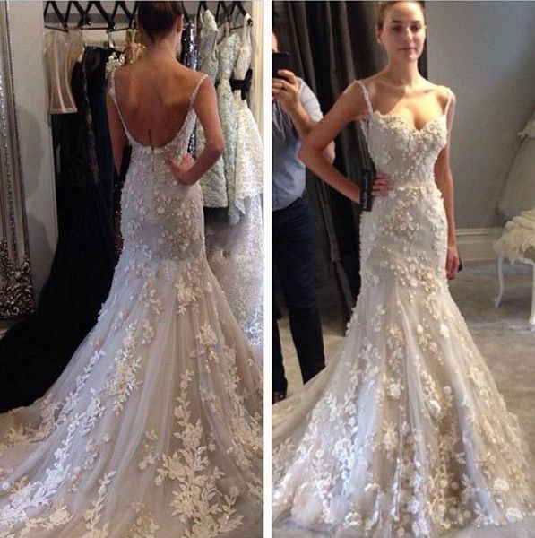 gorgeous mermaid lace wedding dresses spaghetti straps appliques bridal gowns sweetheart backless bridal dresses 2018 custom made, White
gorgeous mermaid lace wedding dresses spaghetti straps appliques bridal gowns sweetheart backless bridal dresses 2018 custom made, White